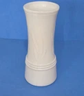 Vintage E.O. Brody Milk Glass Vase with Leaves Ribbing 1960's  8.25" Tall