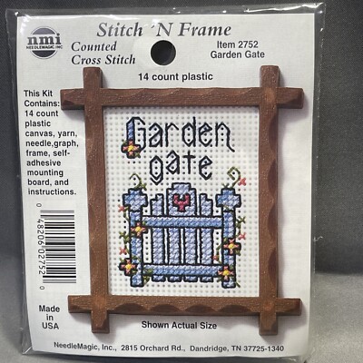 Counted Cross Stitch Kit 2752 Garden Gate Stitch N Frame NMI NOS Plastic Canvas