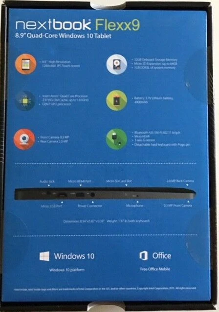 Nextbook Flexx 9 8.9-Inch 32 GB Intel Quad Core 2-in-1 Tablet With Detachable = - Image 2 of 4