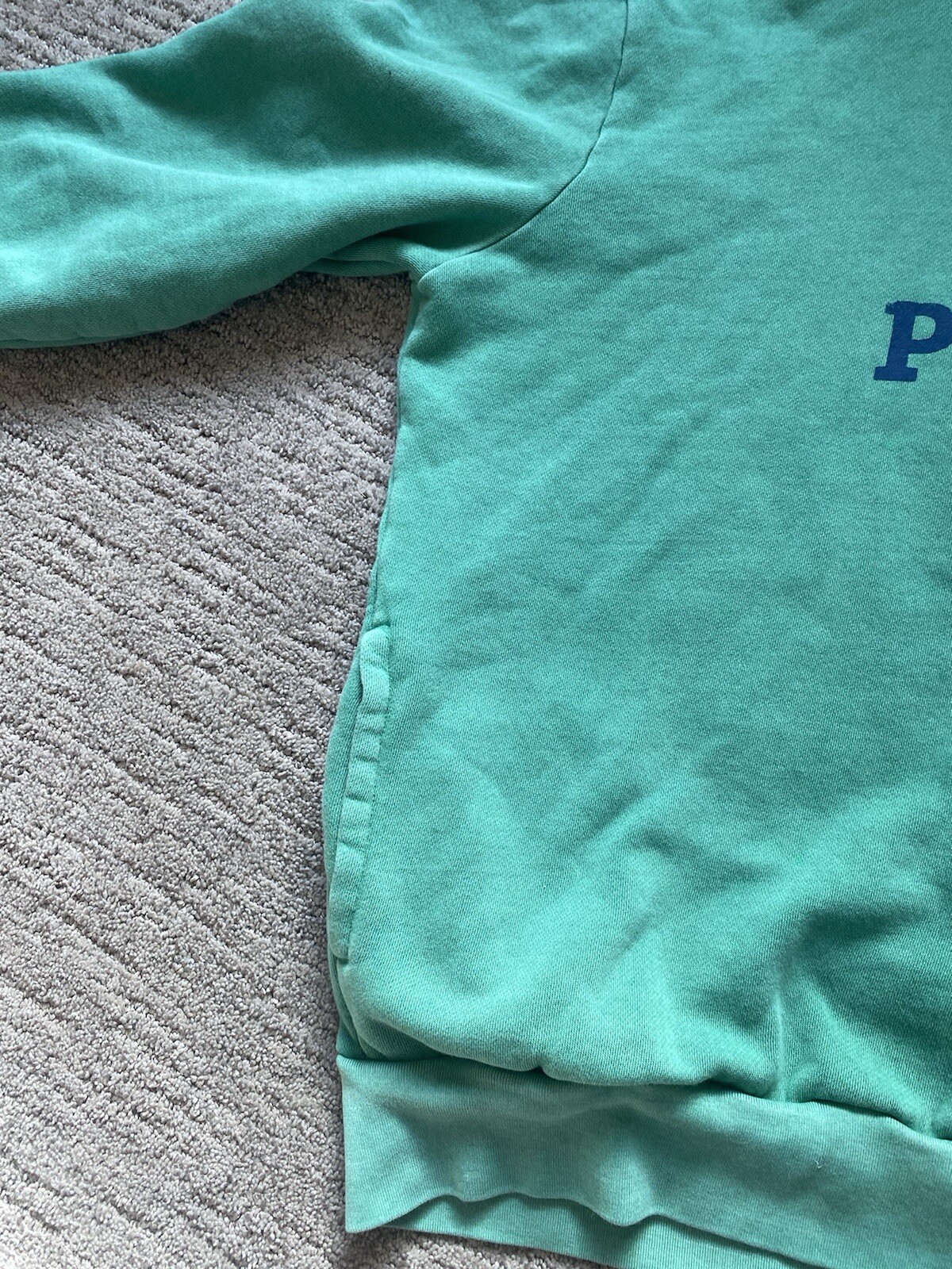 Polo Ralph Lauren Uomo Big Pony POLO 67 Sbiadito Grafica Pile Felpa con Cappuccio Zattera Verde