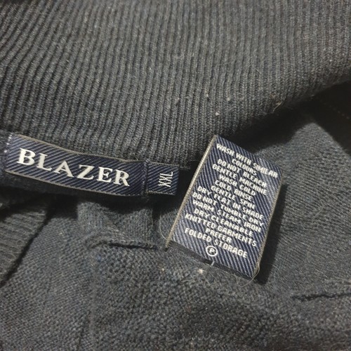 Blazer Cardigan Sz XXL Navy Blue 100% Cotton Full Zip Stretch Comfort Plus Mens - Picture 10 of 10