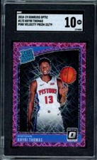 Khyri Thomas Rookie Card 2018-19 Donruss Optic Pink Velocity Prizm #173 SGC 10