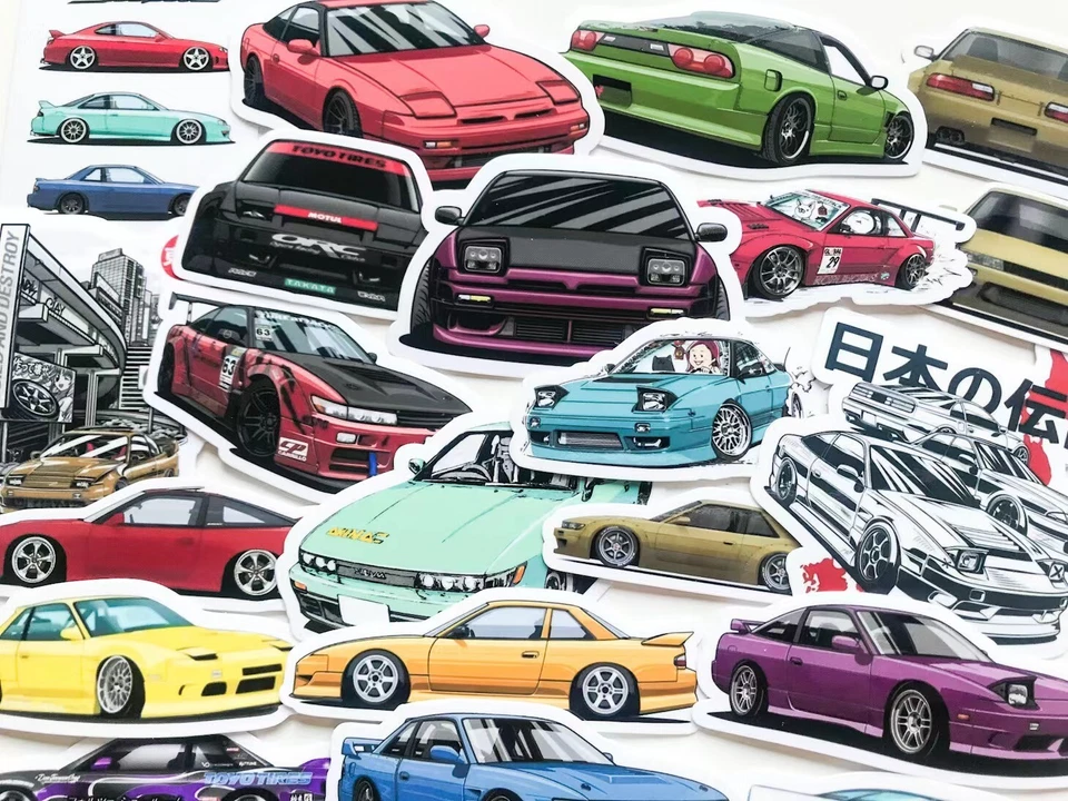 24 piezas pegatinas de vinilo JDM coche para Nissan S13 Silvia 180sx 200sx 240sx Drift legend Foto 3 de 4