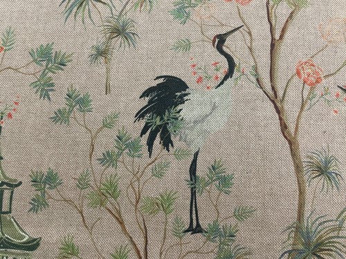 Sandhill Cranes Sulking Room Pink Linen/Cotton Curtain/Upholstery Fabric - 第 6/8 張圖片