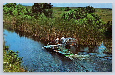 Vintage Postcard Airboat Everglades Florida