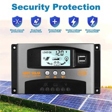 PFCTART 60A MPPT Solar Charge Controller Solar Panel Regulator Dual USB 12V/24V