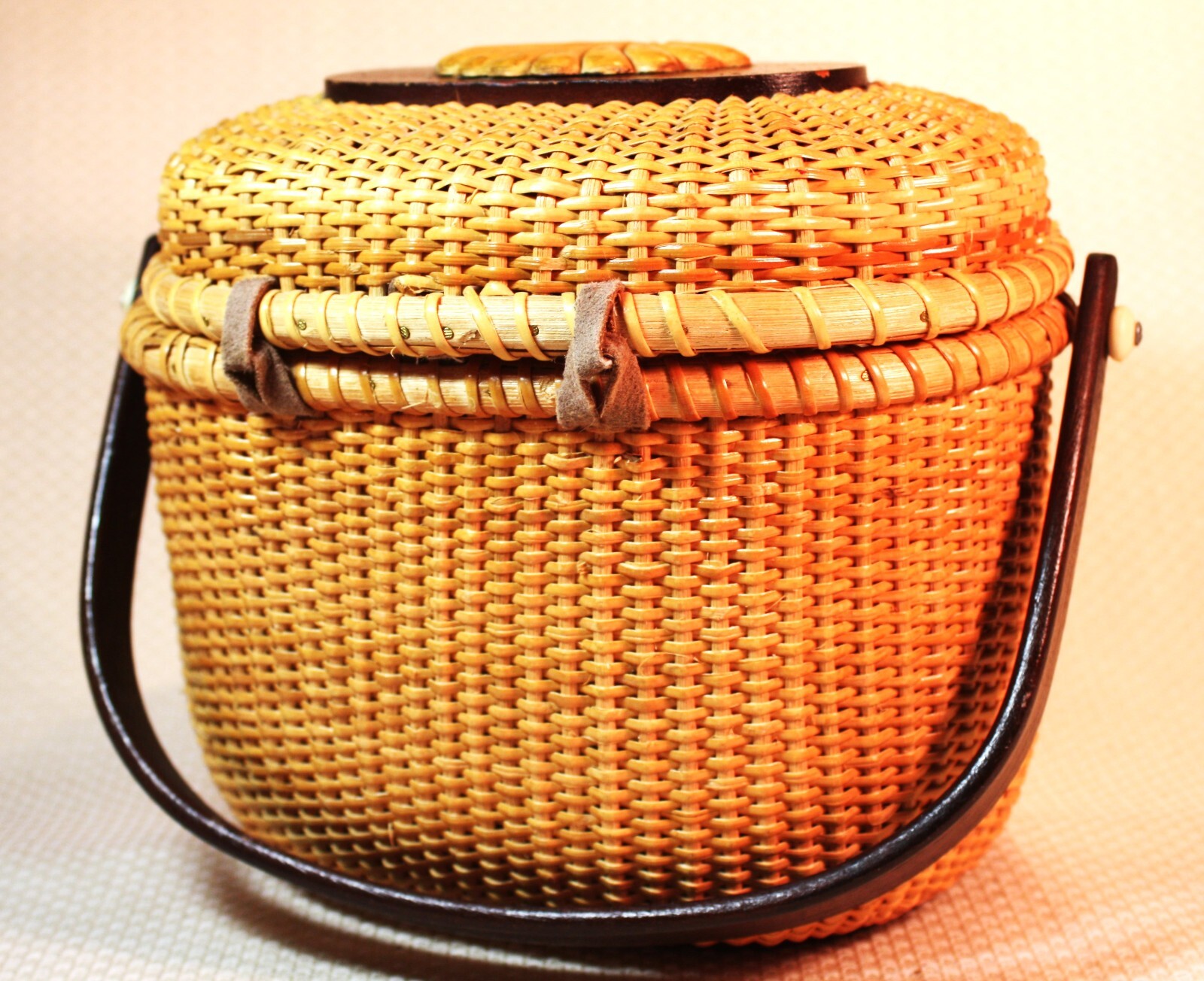 Vintage Hand Crafted Nantucket Style Basket Purse Pocketbook Shell Design eBay