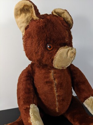 Vintage Ideal Toy Corp Articulated Teddy Bear, Brown, 14