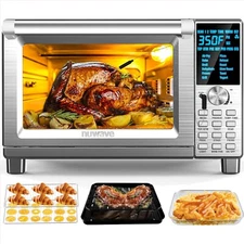 Versatile 30QT Stainless Steel Air Fryer Toaster Oven - Touch Control & More