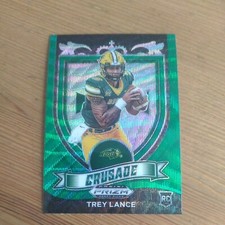 Trey Lance 2021 Panini Prizm Draft Picks Green Wave Crusade Rookie RC #164 49ers