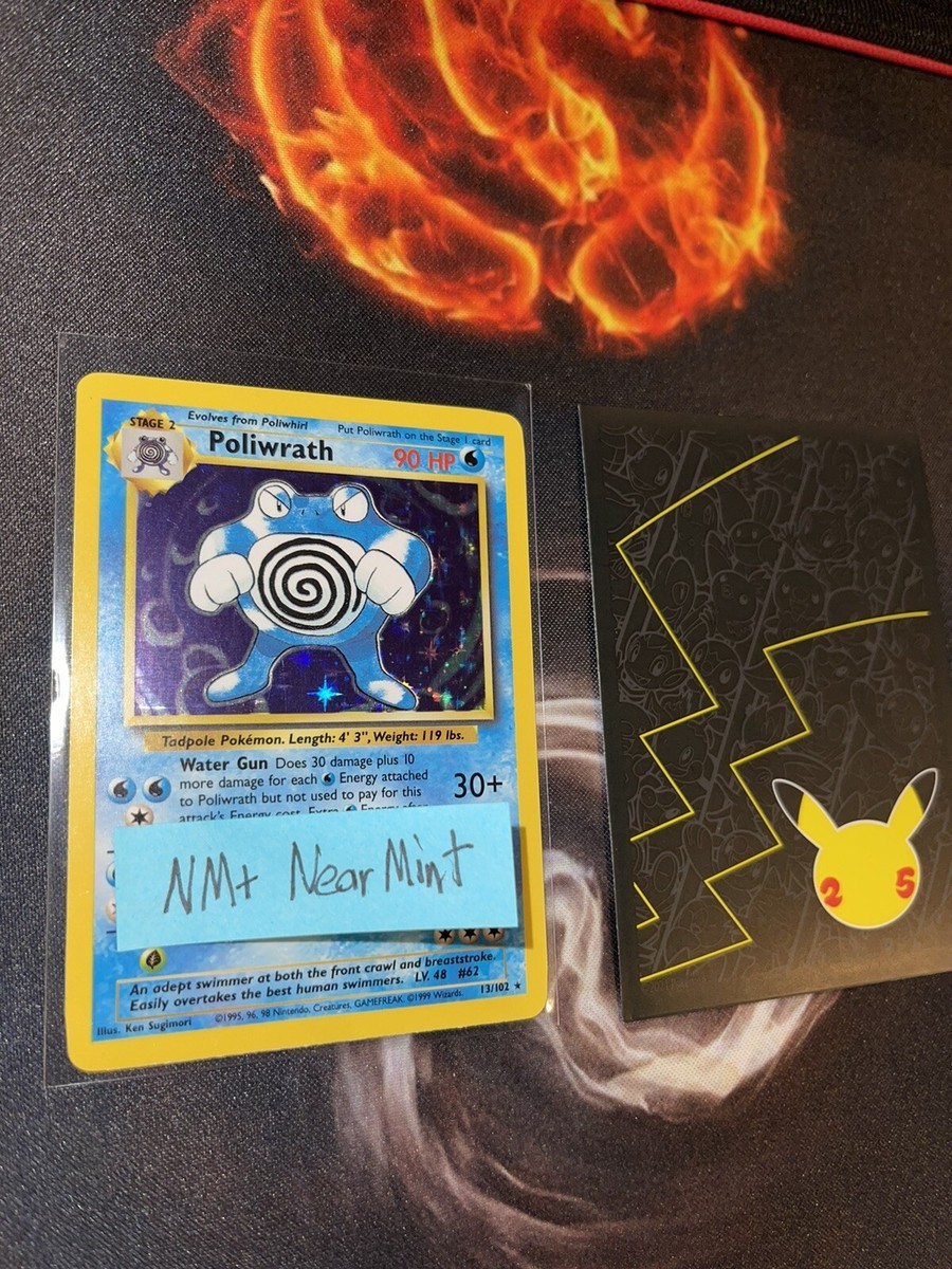 💦Poliwrath 13/102 Base Set Non Shadowless💦Pokémon Holo🔥PSA