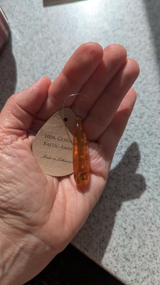 Echt BALTISCHER BERNSTEIN Anhänger, Fossil, 3,45g. Original. NEU
