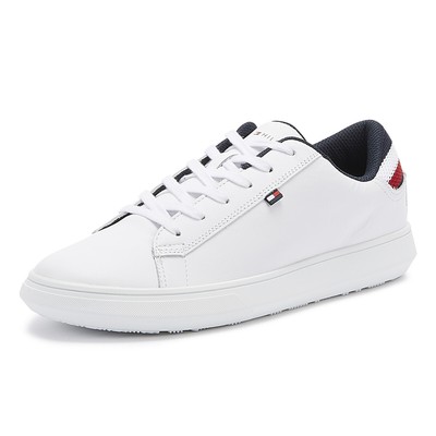 mens white leather trainers