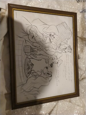 Autographed Disneys Lady And The Tramp Illustration By Disney Artist Harry Holt