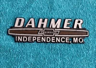 DAHMER CHEVROLET DEALERSHIP CAR EMBLEM PLASTIC ADVERTISING INDEPENDENCE, MO
