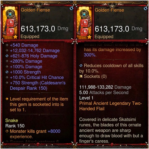 DIABLO 3-PS4/5/-GOLDEN FLENSE CRUSADERS MODIERTER ZWEIHANDSCHLEGEL FÜR HARDCORE - Bild 3 von 3