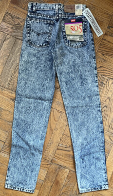 Levis Student Fit 505 Jeans Slim Straight Leg Whitewashed Denim