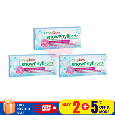 3 X Phytoscience Snowphyll Forte Snow Algae Chlorophyll & Mulberry Leaf Extract