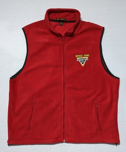 Monster Jam Fleece Vest Official Judge Men's XXL 2XL Red RARE Monster Trucks - Picture 10 of 10