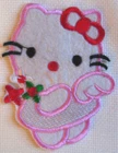 PATCH PATCH EMBROIDERED HEAT ADHESIVE ** 6 X 8 CM ** PINK CAT KITTY