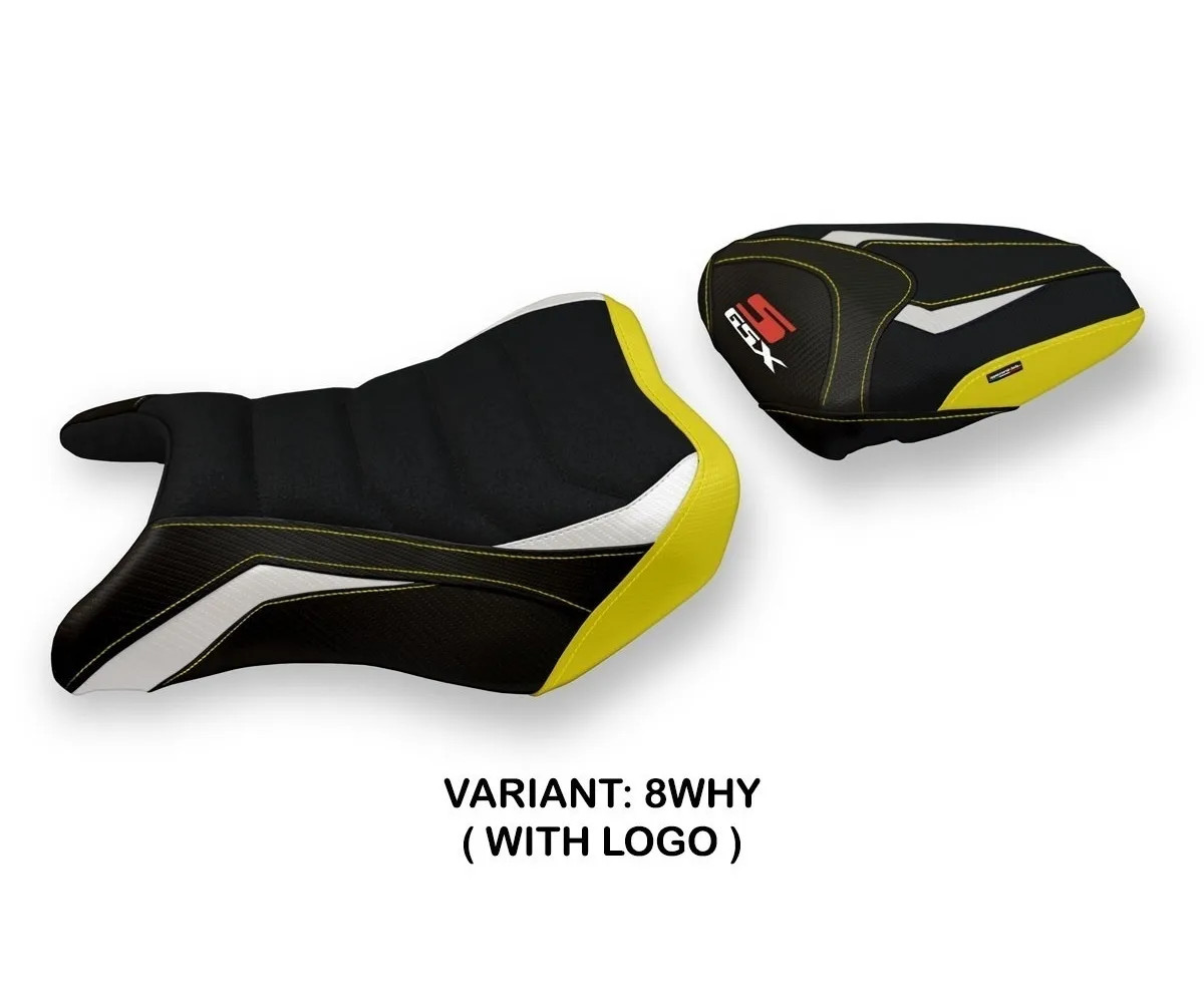 Seat cover Kyoto SColor Ugrip White-Giallo TPZ SUZUKI GSX S 750 2017 2021 13h