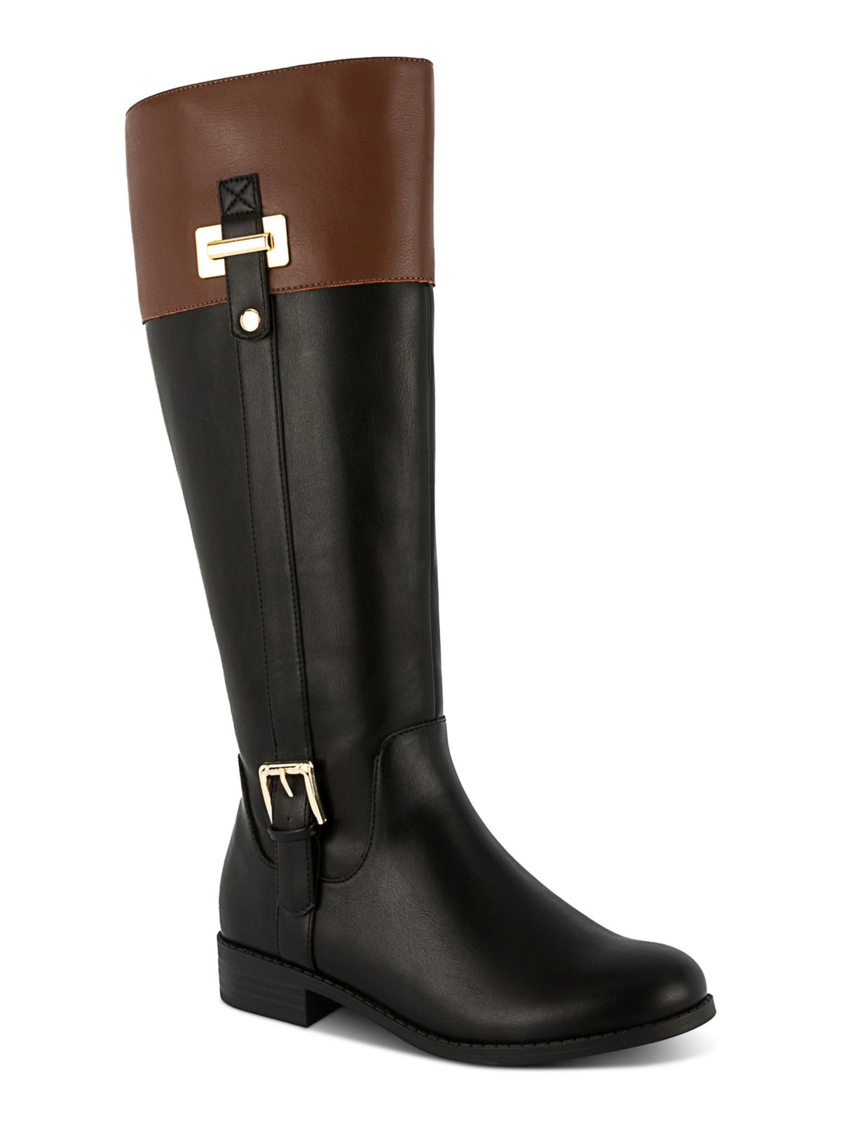 KAREN SCOTT Womens Black Goring Edenn Almond Toe Block Heel Riding Boot 8 WC