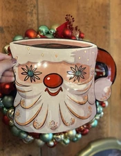 Large  Holt Howard Starry Eyed Santa Mug Inspired Wall Hanger
