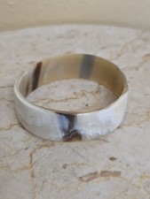 Genuine Buffalo Horn Lacquer 1" Wide Bangle Bracelet Handmade