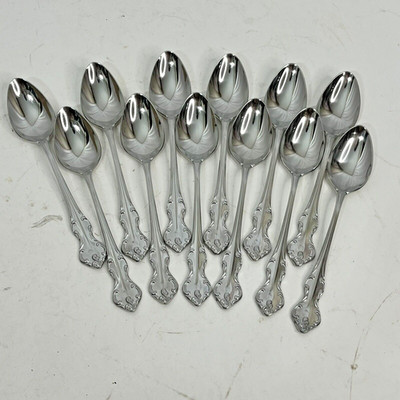12 Piece Eldan Japan Stainless Silverware Teaspoons Spoon Set ELD20 Vintage