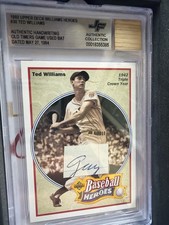 Ted Williams 1992 Upper Deck Williams Heroes Authentic Handwriting Beckett #30