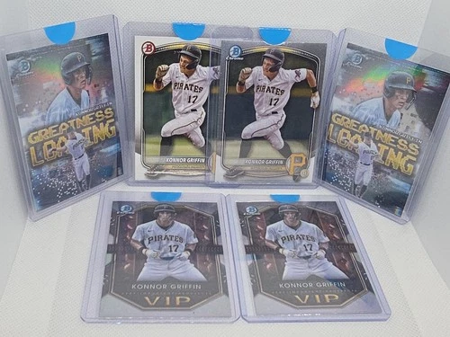 Konnor Griffin Rookie 6 Card Lot! 2025 Bowman Chrome Pirates Insert Rookie Base