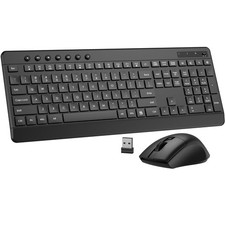 EDJO Wireless Keyboard and Mouse Combo,Silent Full Size Keyboard