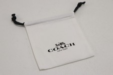 Coach New York Cloth Storage Dust Bag Drawstring 4.5" x 4.5" Square, White Black