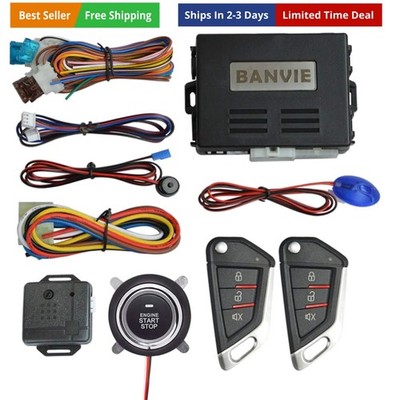 Car Keyless Entry Security Alarm System with Remote Engine Start and Push to ...