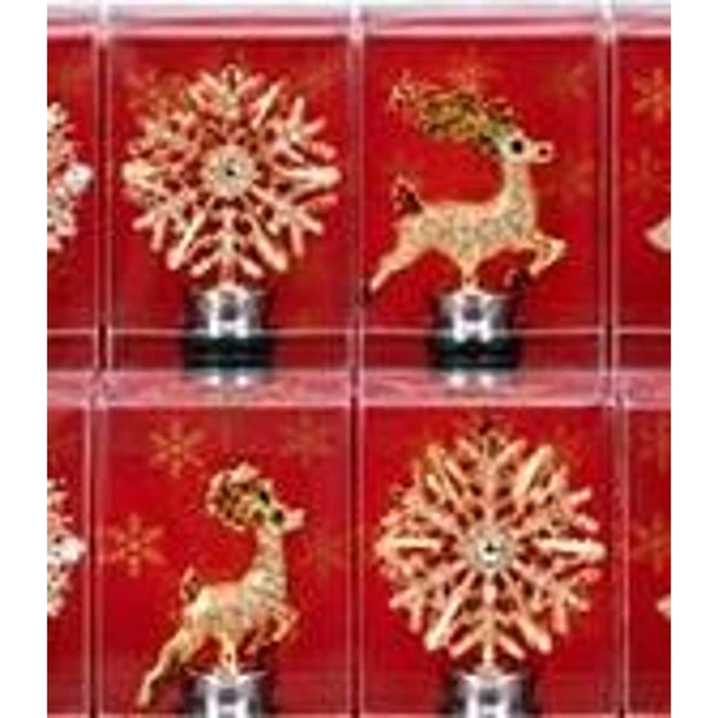 Tappo Bottiglia Vino Natale Gioiello BRANDANI Christmas Vetro Decori Assortiti, fotografia 9 di 9