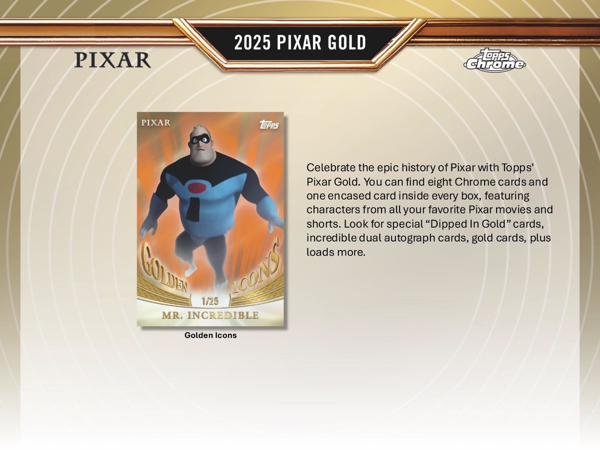 その他 2025 TOPPS PIXAR GOLD HOBBY 2025 TOPPS PIXAR GOLD CHROME HOBBY BOX DISNEY NEW SEALED 8-CARDS 1