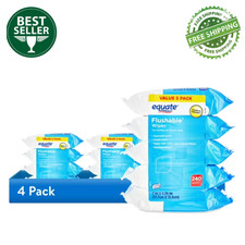 Equate Flushable Wipes, Fresh Scent, 5 Packs of 48, 240 Total Wipes, 4 Pack Lot