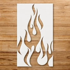Flame Design Wall Art Reusable Plastic Stencil for Creative Projects - Stenci…