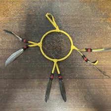 Navajo Native American Dream Catcher Curtis Bitsui Dream Catcher 4" Tanish Wow D