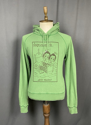 Dsquared2 Giving Thanks 2000s Herren Green Distressed Hoodie Sweater Size M