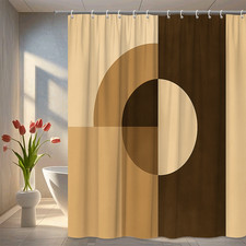 Modern Geometric Brown Shower Curtain for Home Decor