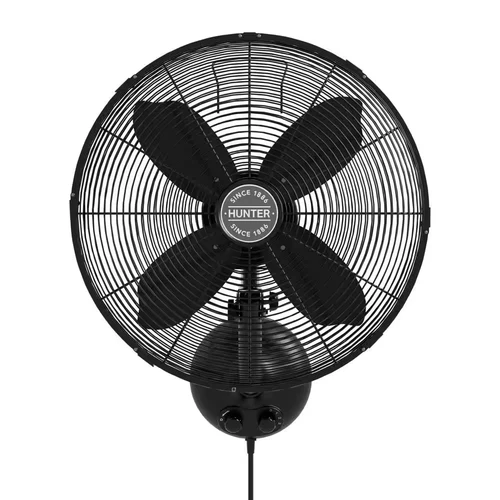 Classic 16 In. 3-Speed Wall Fan in Matte Black with Oscillation and Adjustable H - Picture 1 of 11
