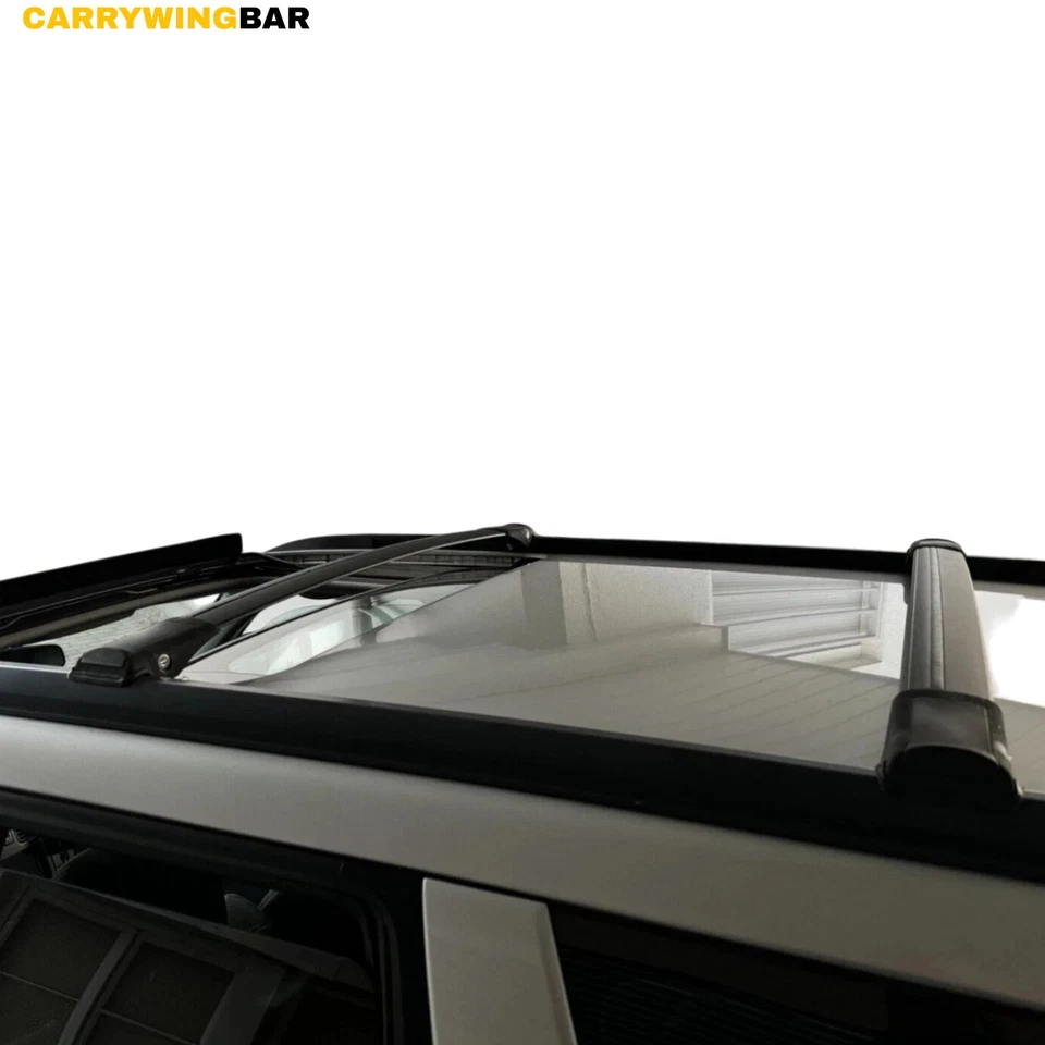 Se adapta a barras transversales de techo empotradas para Subaru Forester SG 2002-2008 color negro Foto 2 de 4