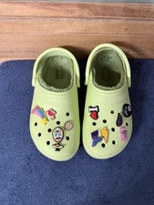 CROCS Unisex Classic Faux Fur Lined Lime Zest Comfort Shoes Size Women 7/Men 5