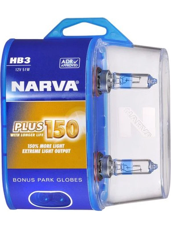 Narva HB3 12V 60W P20D Plus 150 Globes Pack of 2 (48383BL2)