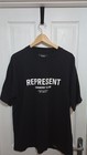 REPRESENT Heavyweight Cotton Logo Print Black T Shirt Mens Medium - Immaculate