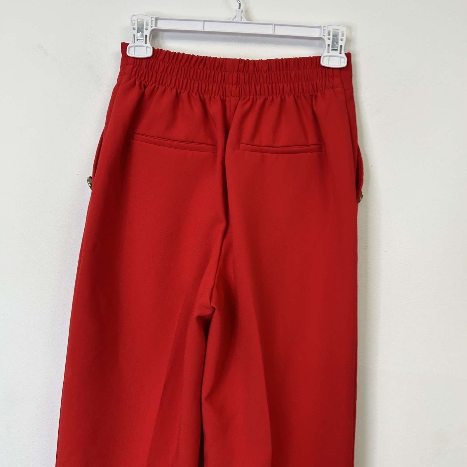 NEW Zara High Rise Ankle Pants Women’s Size XS Red Pull On Trousers thumbnail 9