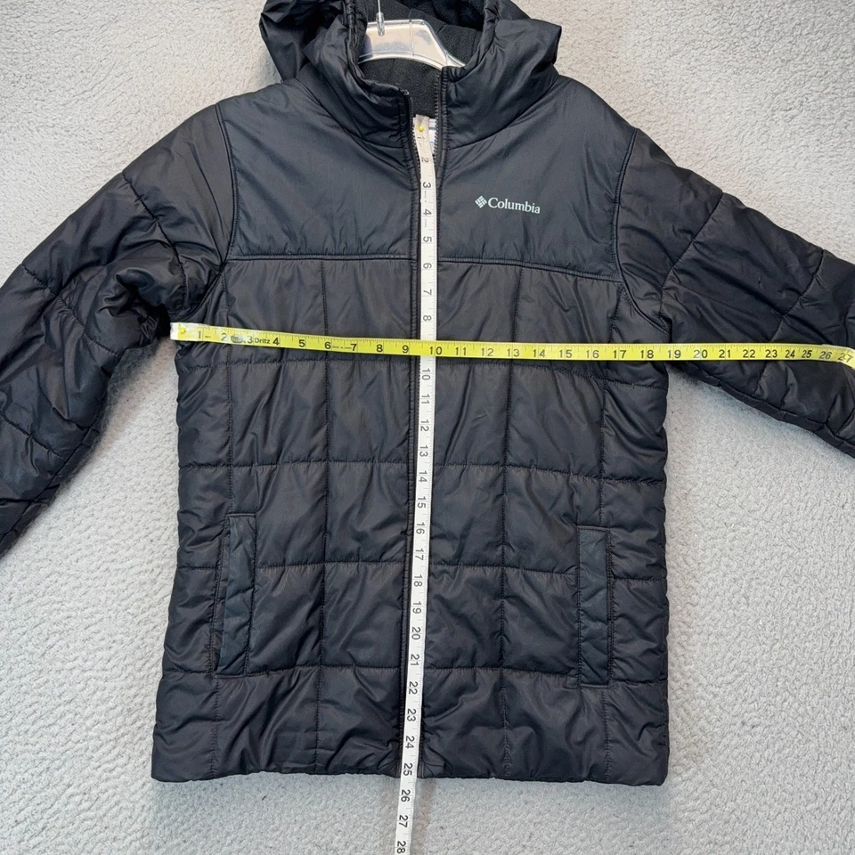 Columbia Puffer Jacket Youth Girls XL Black Full Zip Insulated Outdoor Coat FLAW - Image 2 of 4