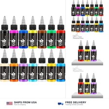 Tattoo Ink Set, 14 Colors Tattoo Pigment Kit, 1oz 30ml Per Bottle, Bright Lo...