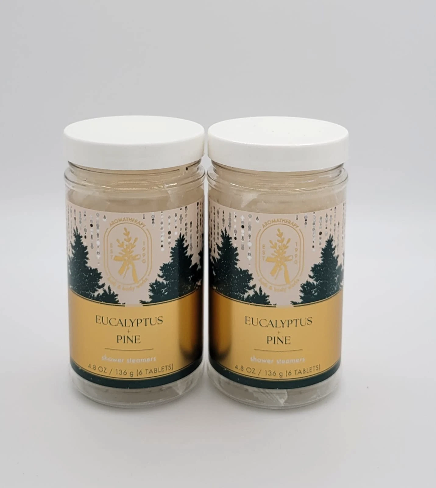 2 Bath & Body Works Aroma Eucalyptus Pine Fragrance Shower Steamers 4.8oz 6 CT